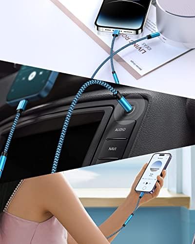 Адаптер за слушалки на iPhone, 2 пакета на Apple Dongle Светкавица в 3,5 мм Конвертор Сплетен Аудио Aux Кабел Слушалки, Адаптер-Сплитер е Съвместим с iPhone 14 13 12 11 Pro Max X XR XS SE 8 7 Plus на