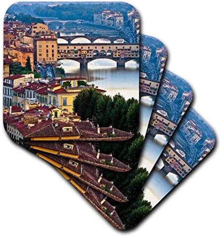 3dRose Италия, Флоренция, Гледка към реката с изглед към града Поставка за Керамични плочки