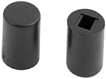 X-DREE 5 бр. Капачки за тактилни бутони с Кръгла форма, защитни капаци, Черен за 8,5x8,5 мм, 7x7 мм, 8x8 мм, 5,8x5,8