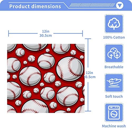 Червена Бейзболна Гъба 12x12 инча, Комплект от 6 Опаковки Впитывающего Futon Кърпи, Квадратни Кухненски Кърпи За Миене