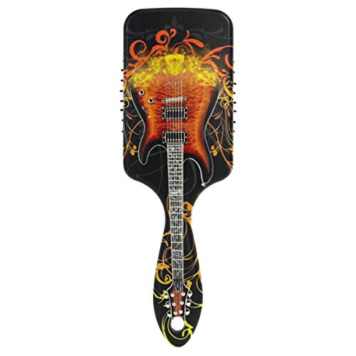 Четка за коса на въздушна възглавница Vipsk, Пластмасовата китара с многоцветни звезда Черен цвят, Подходящ за добър
