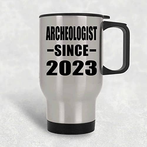 Designsify Археолог От 2023 г., Сребърна Пътна Чаша 14 грама, на Изолиран Чаша от Неръждаема Стомана, Подаръци за Рожден