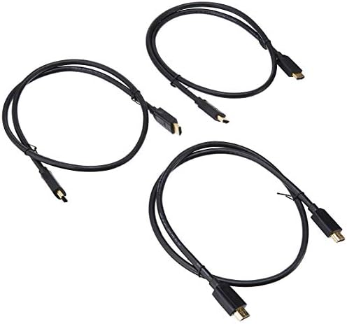 Високоскоростен HDMI кабел Monoprice 139480 Ultra 8K - 3 метра - Черен (3 комплекта), 48 gbps, 8K, динамичен HDR, eARC,