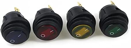 PHNT 1БР KCD1 Кръгла водоустойчив Вкл-Изкл 3Pin лампата през Цялата кулисный премина 10 (6) 250VAC 125 В Плоска лента лампа LED (Цвят: червен, размер: 220)