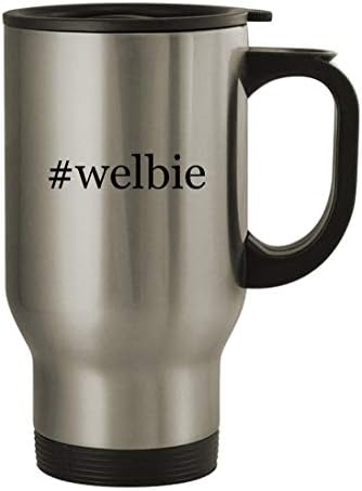 Подарък дрънкулки #welbie - Пътна Чаша от Неръждаема Стомана с тегло 14 грама, Сребрист
