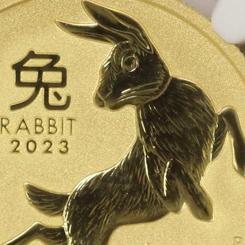 Златна монета на MS-70 Австралийската лунна серия III Year of the Rabbit с тегло 1 унция 2023 година (Първият ден на издаване) 24 хиляди $100 NGC MS70