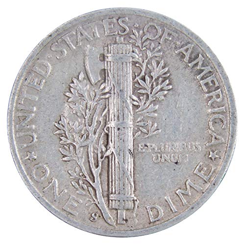1945 S Mercury Dime XF EF Изключително Тънка монети от 90% Сребро 10 карата САЩ са подбрани
