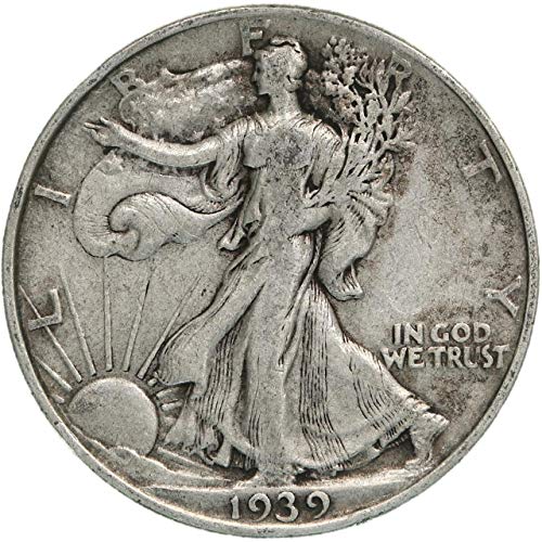 1939 Walking Liberty 90% Сребро Полудолларовых марки от Fine до XF с Пълна Датата на Ободке и Мотото на Монетния двор на САЩ