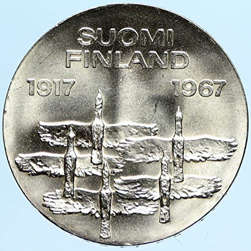 1967 FI 1967 Полет на гъски, Финландия 50Y Independence VINTAG 10 Markkaa Добър несертифицированный
