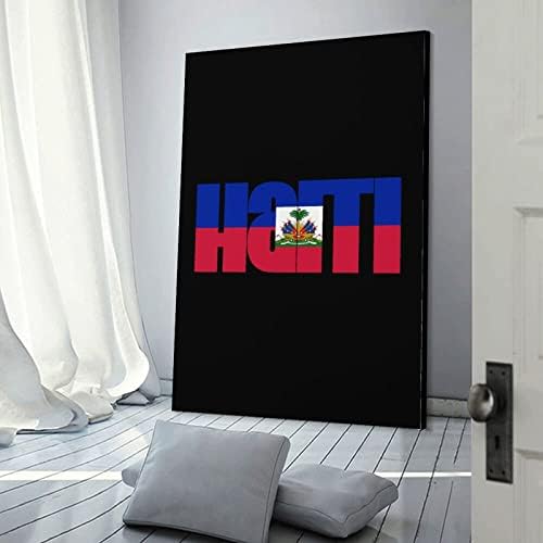 Знаме на Хаити Печатна Картина на Стенно Изкуство, Съвременно Произведение, Вертикална Подвесная Картина за Декорация