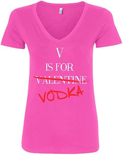 Женска тениска Threadrock V is for Valentine Vodka с V-образно деколте от Threadrock