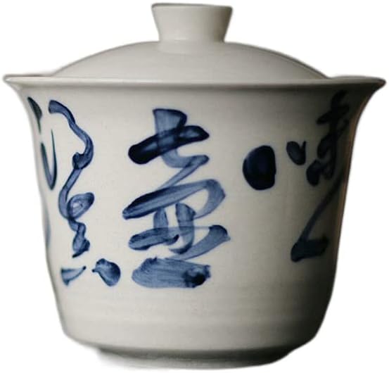 Serj Кей Designs Керамични чаена чаша Hucheng личен чай кунг-фу от пепел, ръчно рисувани, литература с капак, чаша, чай,