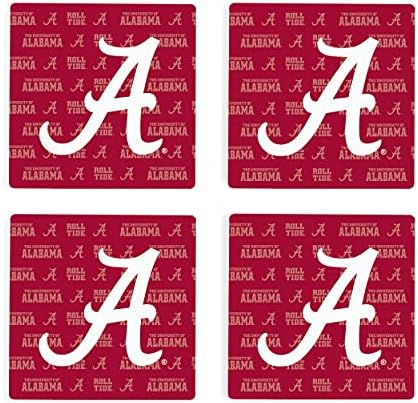 Цветно лого на Университета на Алабама 4 x 4 Абсорбиращи керамични подложки Опаковка от 4 броя