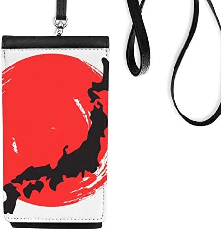 Черната Карта На Япония Арт Деко Подарък Мода Телефон В Чантата Си Портфейл Окачен Мобилен Калъф Черен Джоба