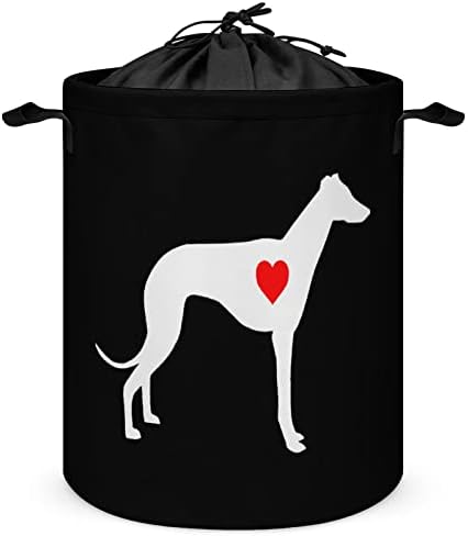 Кошница за дрехи Greyhound Dog Сърце с Цип за Обувки, Чанти за Съхранение на Бельо Кошница за Домашни Пътуване