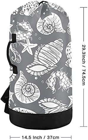Чанта за дрехи под формата на морска звезда в формата на миди, Тежка Раница за пране на дрехи с плечевыми ремъци и дръжки,
