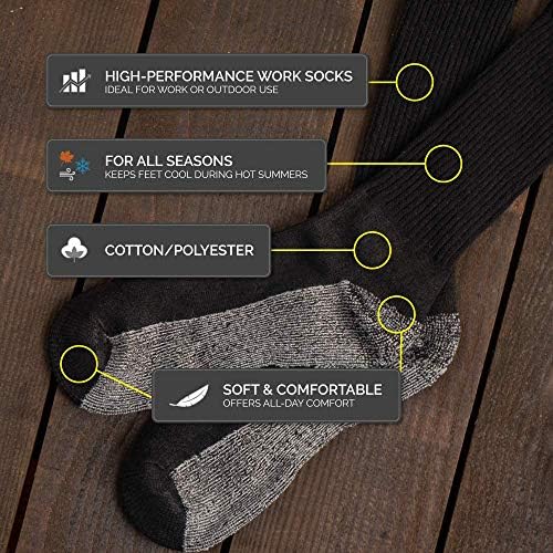 HOT FEET 10 x мъжки чорапи за работа на открито, Влагоотводящая Памучен смес, Мека подметка, подсилени петата и пръстите