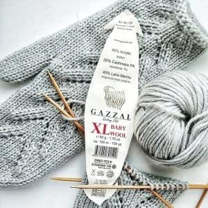 3 опаковки (кангал) Gazzal Baby Wool XL, 40% мериносова вълна, 20% полиамид кашемирового тип, 40% акрил, Всяка по 1,76 унции (50 г) / 109 ярда (105 м), Камвольная детска популярна прежди (834)