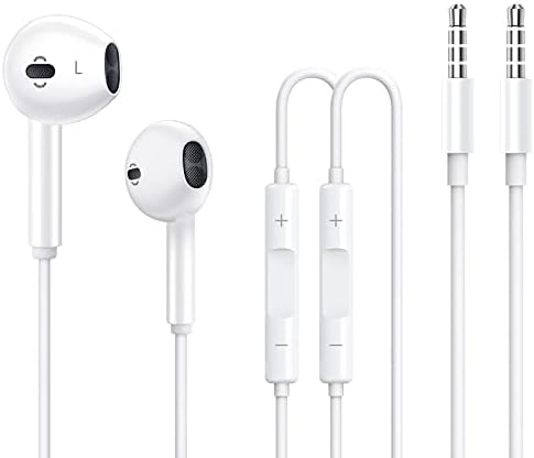 Слушалки Beatcraft 2 Pack Apple накрайници за уши [Сертифицирани от Apple Пфи] слушалки Слушалки с кабелен конектор 3.5 мм за слушалки (вграден микрофон и контрол на звука), съвме?