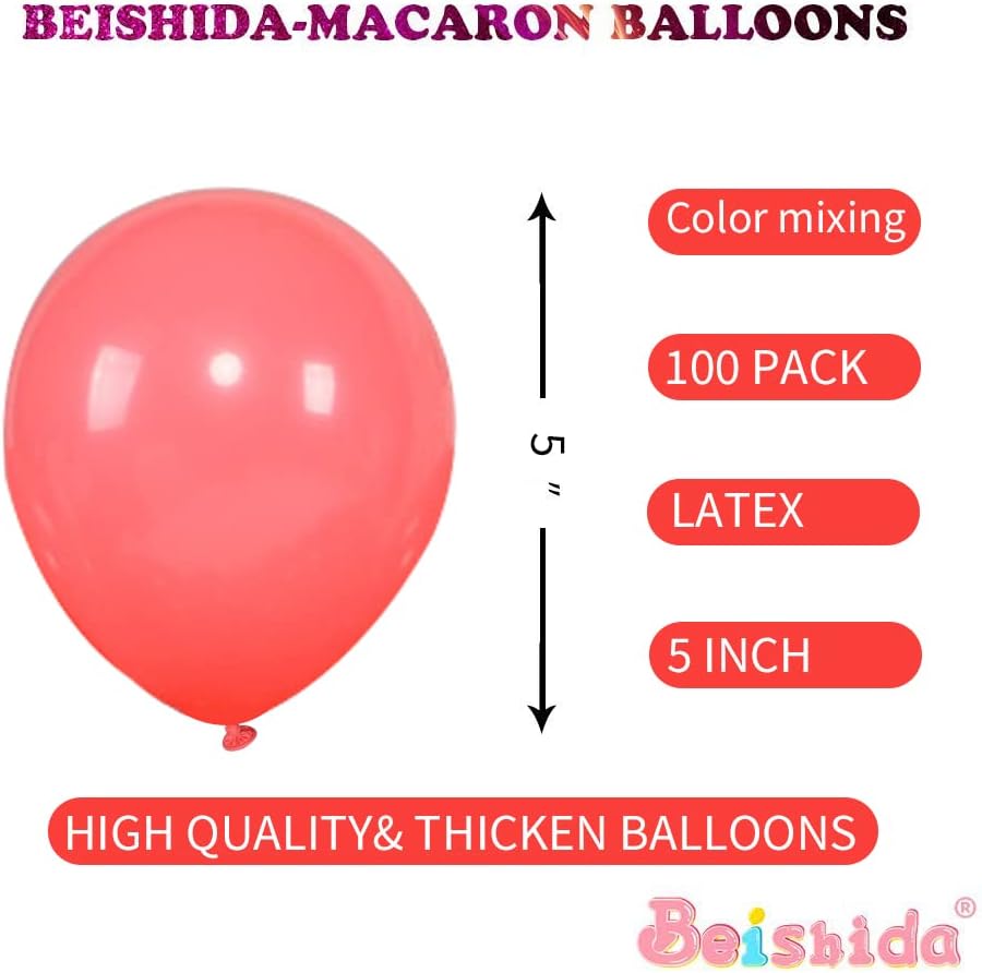 BEISHIDA 100 бр 5-Инчови Цветни Балони Пастел, Мини-Топчета Цветни Балони Смесени цветни Макарони Латексови Балони Дъга за Рожден Ден, Сватба, Годишнина на Участието Арка