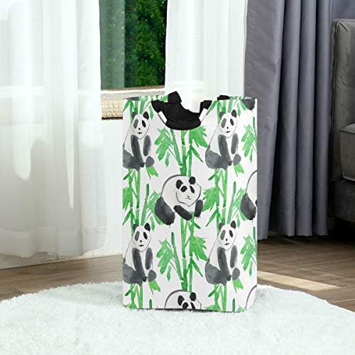 ALAZA Panda с Бамбук една Голяма Торба за дрехи, Сгъваема, с Дръжка, Водоустойчив Здрава Дрехи, Кръгла Кофа за Пране,