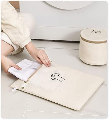 QBOMB Комплект от 6 теми, Антидеформационный чанта за дрехи от фина мрежа, чанта за пране в перална машина, Многократно и дебели нето торба за пране, подходящ за тънки б