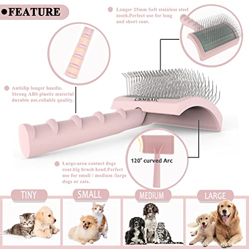 LBMBAIC метален гребен за грижа за кучето 7,5 см и по-дълги пръскането на четка за зъби с щифтове 21 мм