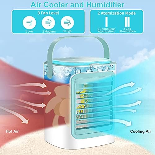 Преносим Вентилатор на Климатика WZHHPIDN, Персонален Настолен Охлаждащ вентилатор 4в1 с 3 Скорости на Вентилатора-Охладител