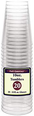 Твърди пластмасови Чаши за партита на Party-Важното, 10 Унции, Високи чаши, Прозрачни, 20 грама