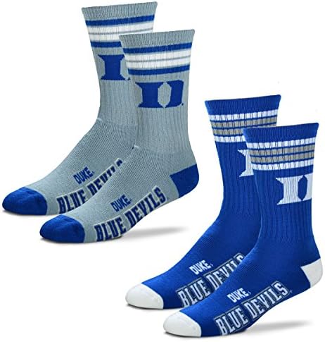 Мъжки чорапи NCAA за galina крака (2 опаковки) на 4 ленти Deuce Crew Socks - Голям и Среден размер