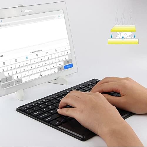 Клавиатурата на BoxWave, съвместима с Samsung Galaxy S21 FE (Клавиатура от BoxWave) - Клавиатура SlimKeys Bluetooth с трекпадом, Преносима клавиатура с трекпадом за Samsung Galaxy S21 FE - Черно jet black