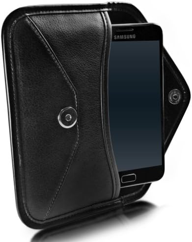 Калъф BoxWave за Huawei P30 Lite (2020 Г.) (Case by BoxWave) - Луксозни Кожена чанта-месинджър, дизайн своята практика-плик от изкуствена кожа за Huawei P30 Lite (2020 Г.) - катранен