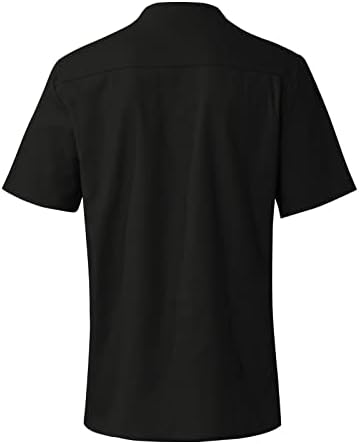 Мъжки Ризи ZEFOTIM Slim Fit с Къс Ръкав V Образно деколте, Модерни Работни Ризи Поло Henley