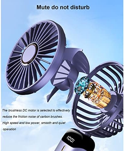 Преносим вентилатор MOSHOU Mini, Сменящи се вентилатор на батерии с капацитет 5000 mah, с дигитален дисплей, USB батерия