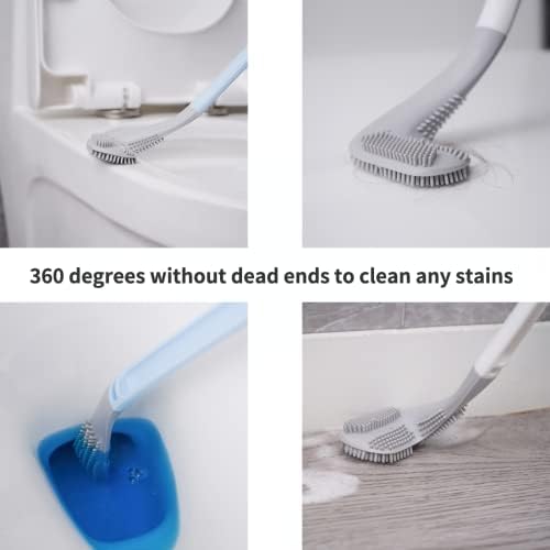 Подобрена четка за тоалетна Rebussin Magic - Може да се използва за почистване на тоалетни чинии, кухненски мивки, петна от бани и козината на домашни любимци (Luni-бяло)