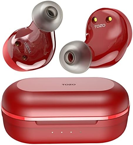TOZO NC9 Хибридни Безжични слушалки с активно Шумопотискане, ушите IPX6 Водоустойчив Bluetooth стерео слушалки 5.0, Вълнуващ звук на Слушалки с микрофон с дълбок бас Премиум-к
