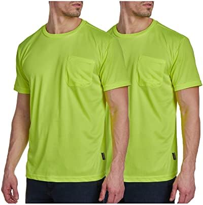 Мъжки t-shirt Bass Creek Outfitters с висока видимост, Защитна Тениска С къс ръкав - Performance Dry Fit, Впитывающая влагата, 2 опаковки