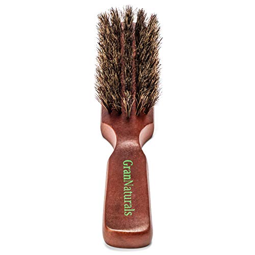 GranNaturals Мека четка за коса за мъже - четка за коса от естествена дървена косъм на Глиган за оформяне на брада, Избледняване,