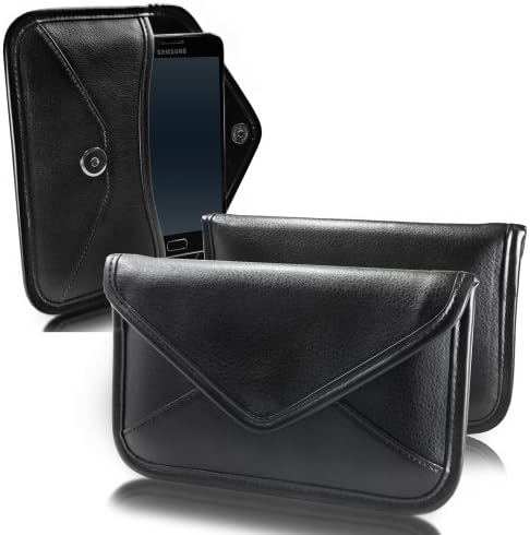 Калъф BoxWave, който е Съвместим с Samsung Galaxy S23 - Луксозна Кожена чанта-месинджър, Дизайн своята практика-плик