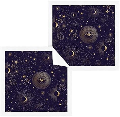 Комплект кърпички за миене на съдове ALAZA Space Planet Stars Constellation - Опаковка от 6 Памучни Кърпички за лице, е добре Абсорбиращи и мека на Допир хавлиени кърпи за пръстите (238n