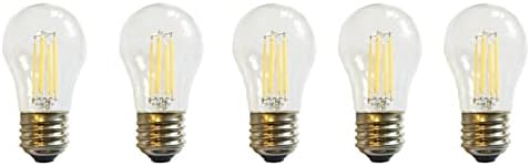 Anyray 5 крушки LED A15 (еквивалент на 40 Вата), Вентилатор на Тавана С Мека Бяла Светлина на Universal E27 / E26 Medium