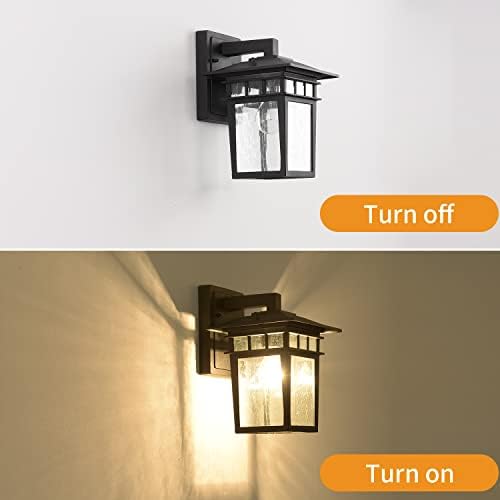 Улично Осветително Smeike на стълб и с монтиран на стената лампа, Черен Лампа, Лампа на стълб и с монтиран на стената лампа с Высеченным стъкло, Матово черно покритие