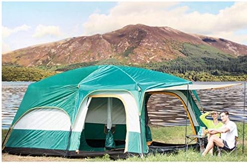 QUESHENG Открит Водоустойчив Слънцезащитен Крем 8-12 Души Палатка И 2 Спални Фамилна Палатка на Къмпинг, Палатка Раница