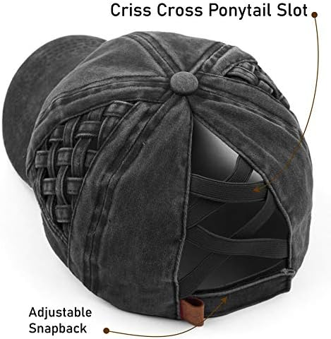 C. C Ексклузивни, выстиранный памук деним, плетени кошница, бейзболна шапка с завязкой под формата на cauda equina на кръст, длъжен за коса (BT-922)