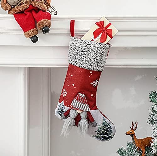 iHHAPY Коледни Декорации Аксесоари Чанта за Подаръци, Модни Коледни Чорапи, Коледни Начало Декор (C)