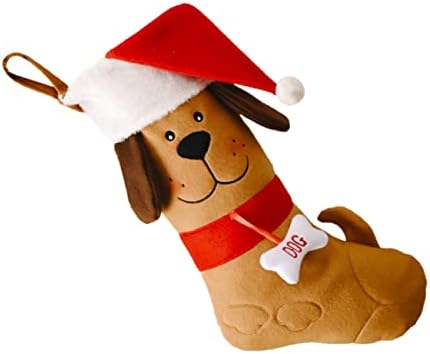 Zerodeko 1 бр. Коледни Чорапи с Кости за Кучета, Окачени Чорапи за Камината, Окачени Коледни Чорапи, Коледни Чорапи за