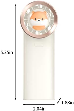 Мини Преносим вентилатор MORESEC, 5,35 Ръчно фен на батерии, Личен Малък вентилатор с капацитет 3600 mah, 3 скорости, Подобрен въздушен поток, Акумулаторна батерия Безшумен П