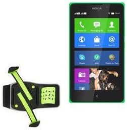 Кобур за Nokia XL (Кобур от BoxWave) - Превръзка FlexSport, Регулируема превръзка за тренировки и тичане за Nokia XL - Ярко-зелен