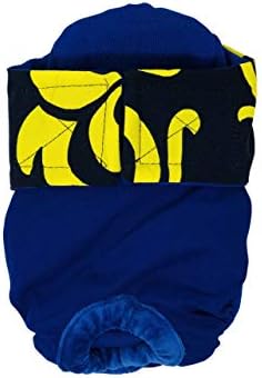 Barkertime Жълто Хавайски Hibiscus на Синя Водоустойчива Подгузнике Premium за кучета, XL, Без дупка за опашката - Произведено
