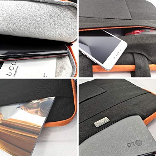 fopor Laptop Sleeve Case Портфейл - Защитна чанта за лаптоп, Чанта-месинджър със Скрита дръжка, Множество джобове и мека